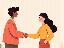 Image representing two people smiling and collaborating